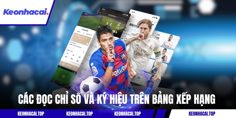 Cách đọc chỉ số và ký hiệu trên bảng xếp hạng bóng đá